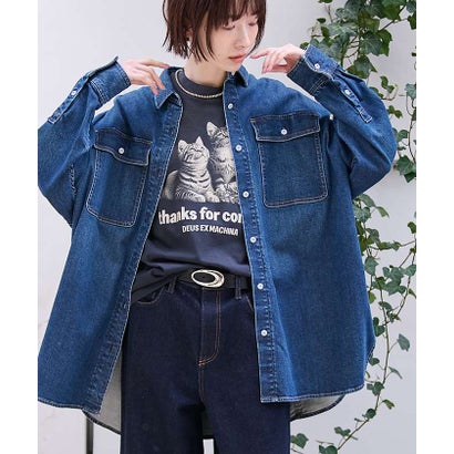 ルージュ ヴィフ ラクレ Rouge vif la cle 【Healthy denim / ヘルシーデニム】Almond / デニムシャツ （ダークネイビー）｜詳細画像