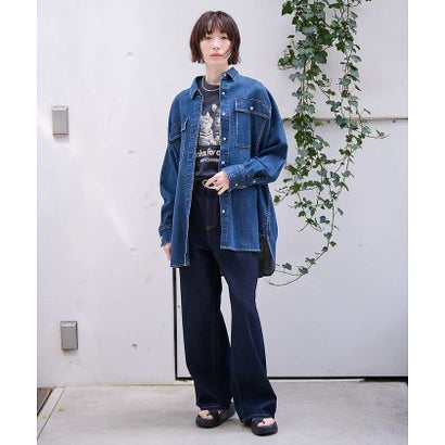 ルージュ ヴィフ ラクレ Rouge vif la cle 【Healthy denim / ヘルシーデニム】Almond / デニムシャツ （ダークネイビー）｜詳細画像