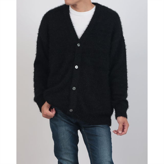 シャギー ニットカーディガン （BLACK）