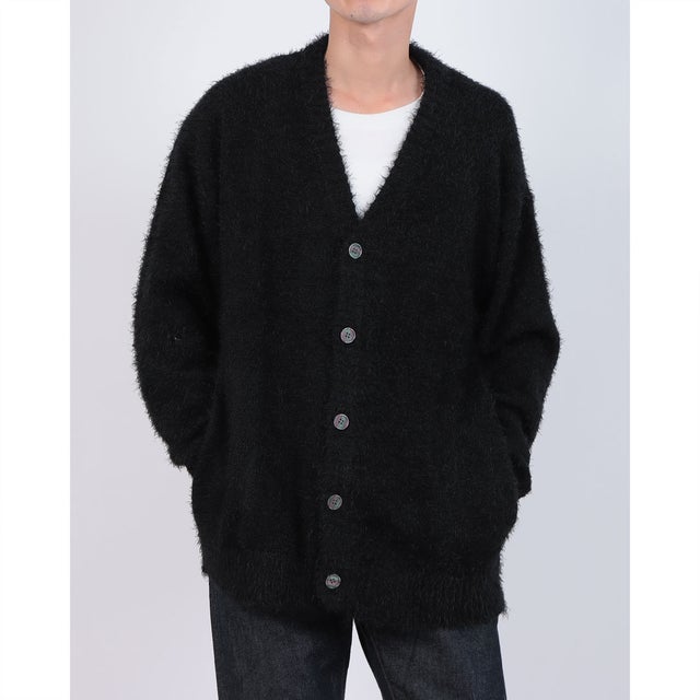 シャギーニット カーディガン （BLACK）