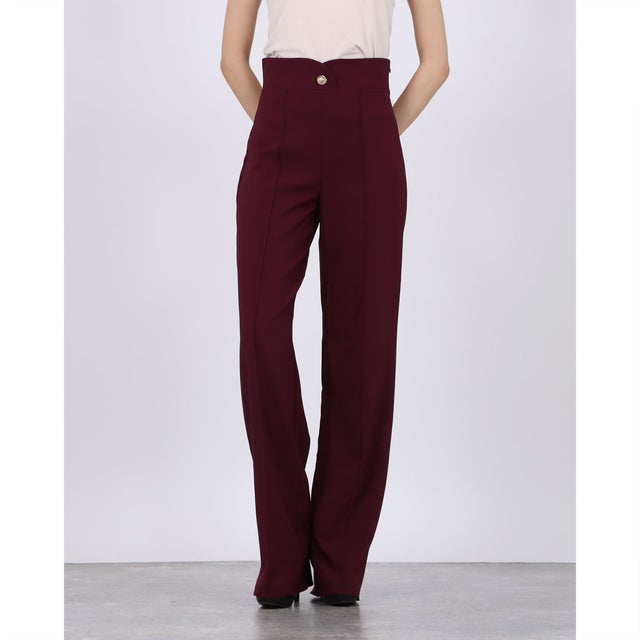 センターステッチストレートパンツ （Bordeaux Rosso）