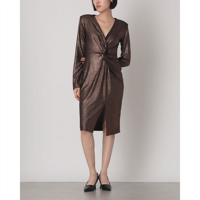 グリッタークロスワンピース （Marrone Bronzo）