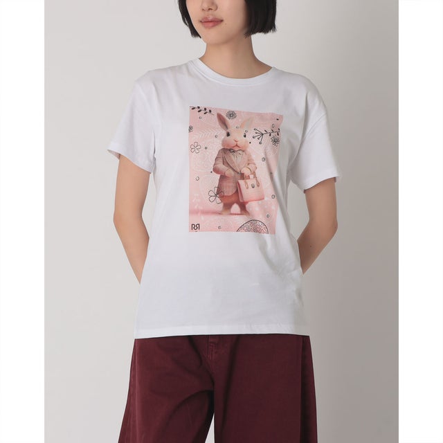 ビジューうさぎTシャツ （Bianco）