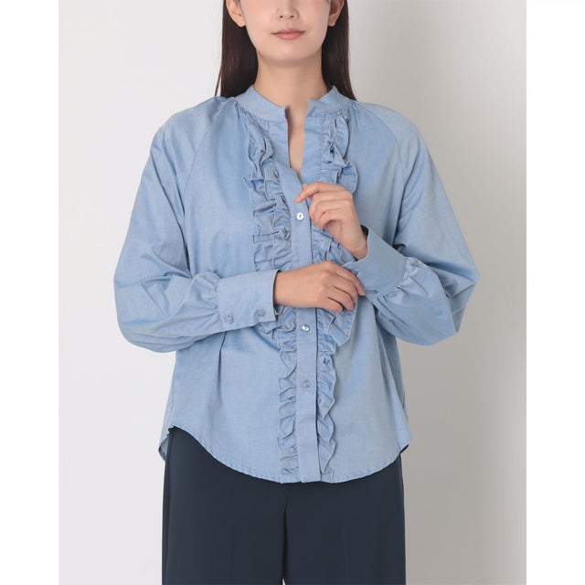 前立てフリルシャツ （Azzurro）