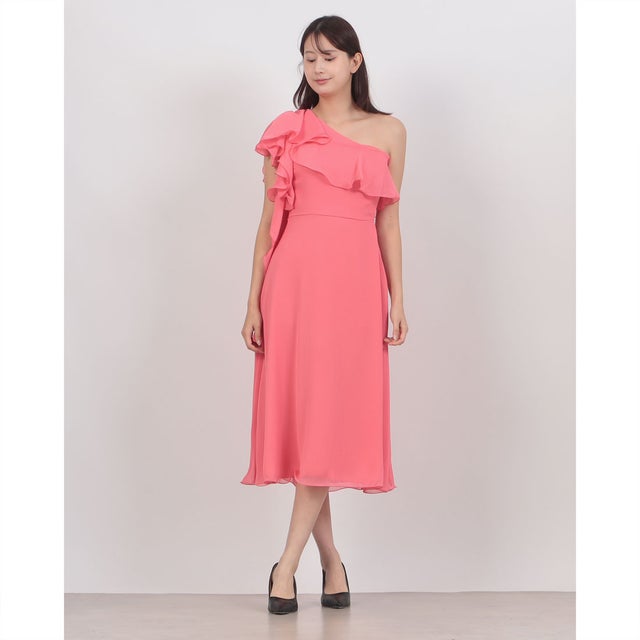 アシメラッフルフリルSLロングワンピース （Rosa Camelia）