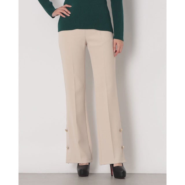 裾ボタンポイントパンツ （Tortora Beige）