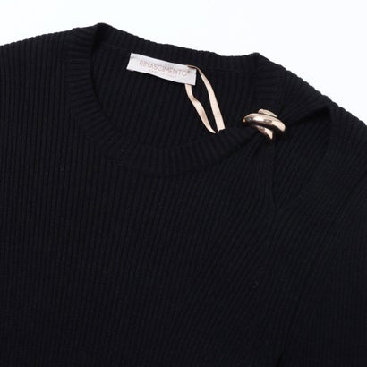 リナシメント RINASCIMENTO ショルダーデザインポイントリブニットワンピース （Nero）｜詳細画像