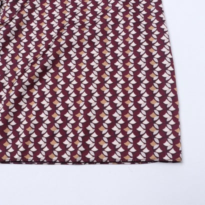 Belt紐付レトロ柄シャツワンピース （var.Rosso Bordeaux）｜詳細画像