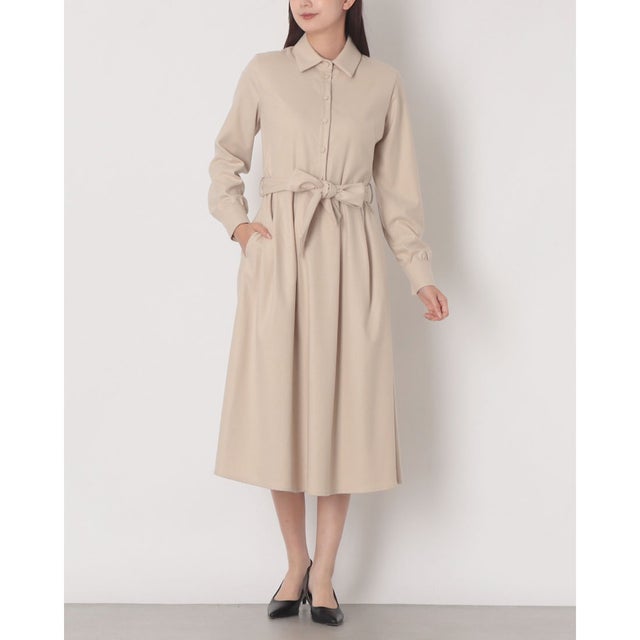 Belt付ロングシャツワンピース （Tortora Beige）