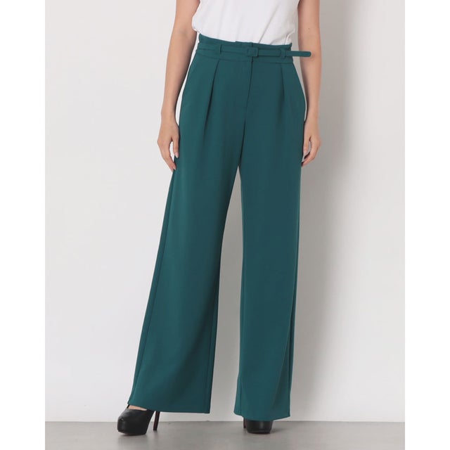 Belt付ワイドパンツ （Verde Petrolio）