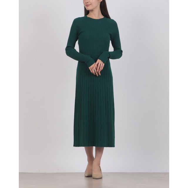 ニットロングワンピース （Verde Petrolio）