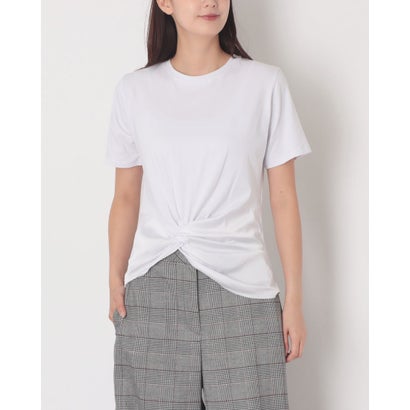 裾絞り素材切替 Tシャツ （Bianco）｜詳細画像