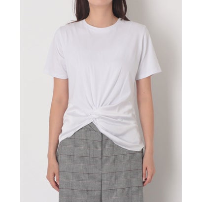裾絞り素材切替 Tシャツ （Bianco）｜詳細画像