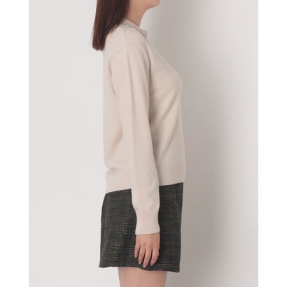 リナシメント RINASCIMENTO ビジュー襟付きVネックニット （Tortora Beige）｜詳細画像