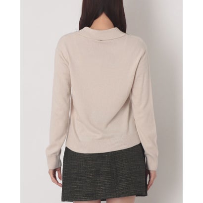 リナシメント RINASCIMENTO ビジュー襟付きVネックニット （Tortora Beige）｜詳細画像