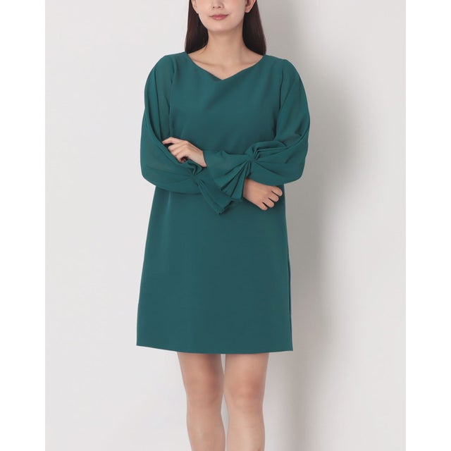 ロングスリーブボックスワンピース （Verde Petrolio）