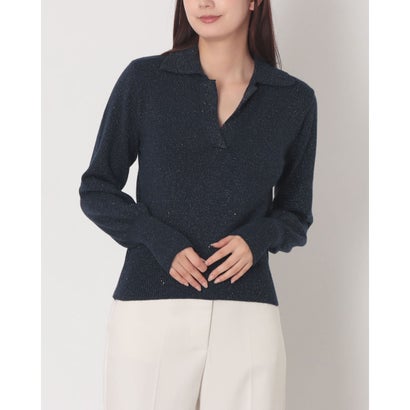 リナシメント RINASCIMENTO スキッパーデザインラメニット （Blu Navy）｜詳細画像