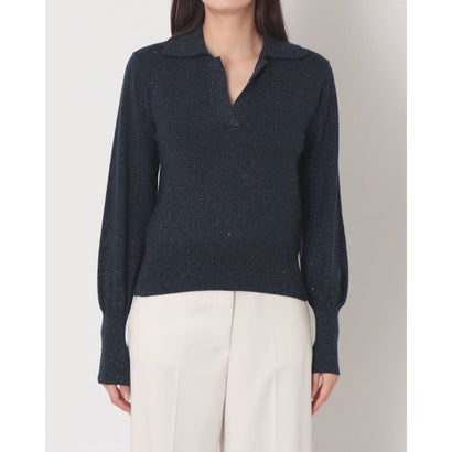 リナシメント RINASCIMENTO スキッパーデザインラメニット （Blu Navy）｜詳細画像