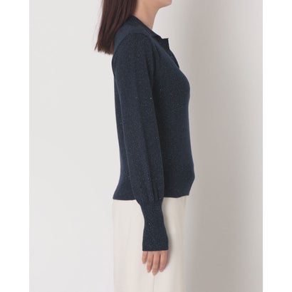 リナシメント RINASCIMENTO スキッパーデザインラメニット （Blu Navy）｜詳細画像