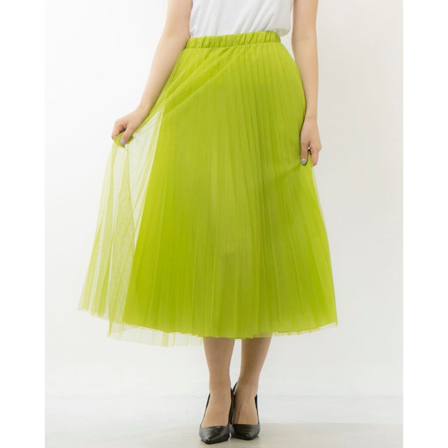 
                    チュールプリーツスカート （Lime）