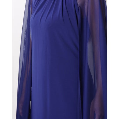 アールアンドエムリチャード R&M Richards 気品溢れるコバルトブルーの\シフォンケープ袖ドレス （ブルー）｜詳細画像