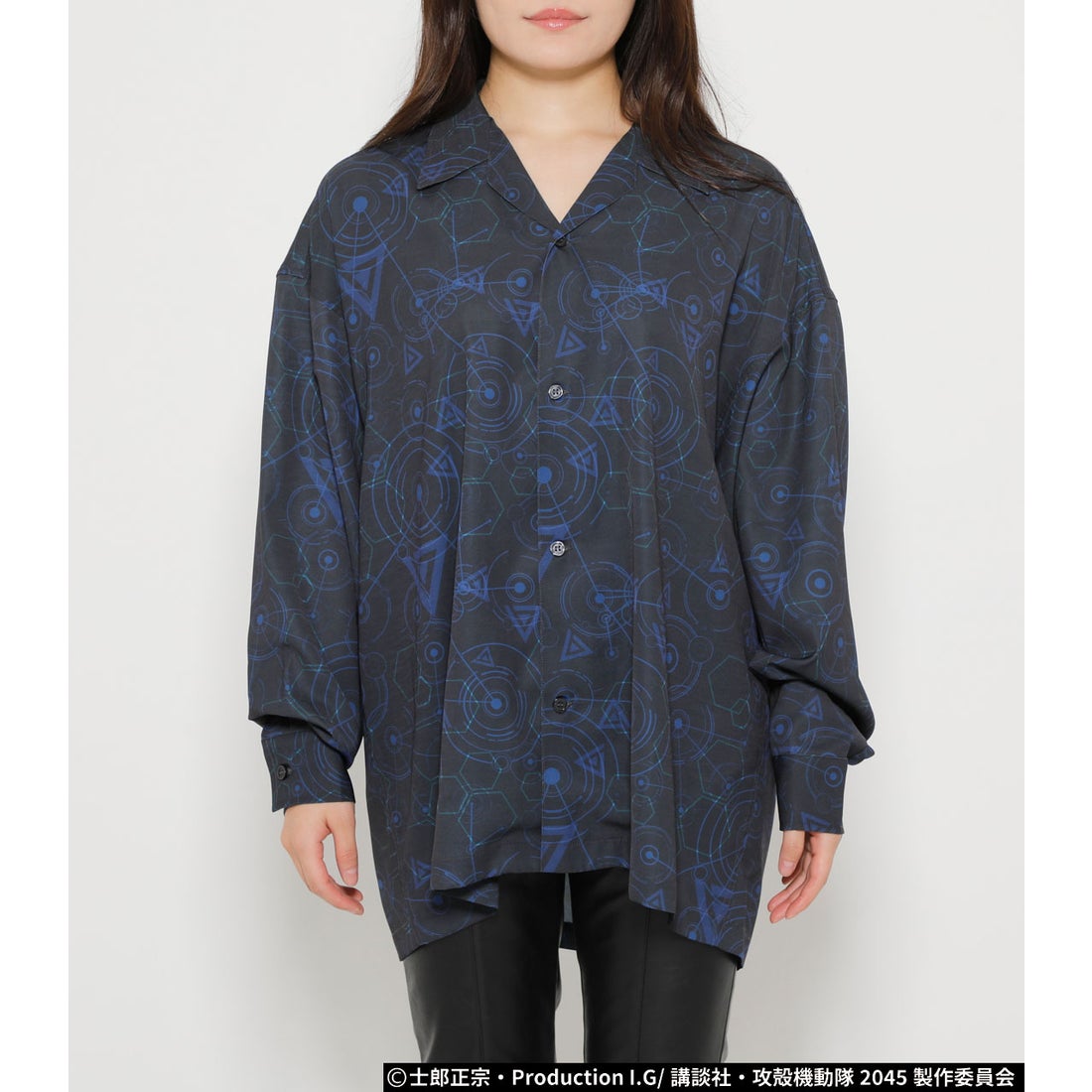 R4G ［攻殻機動隊 SAC_2045］CYBER PATTERN SHIRT BLU -ファッション 