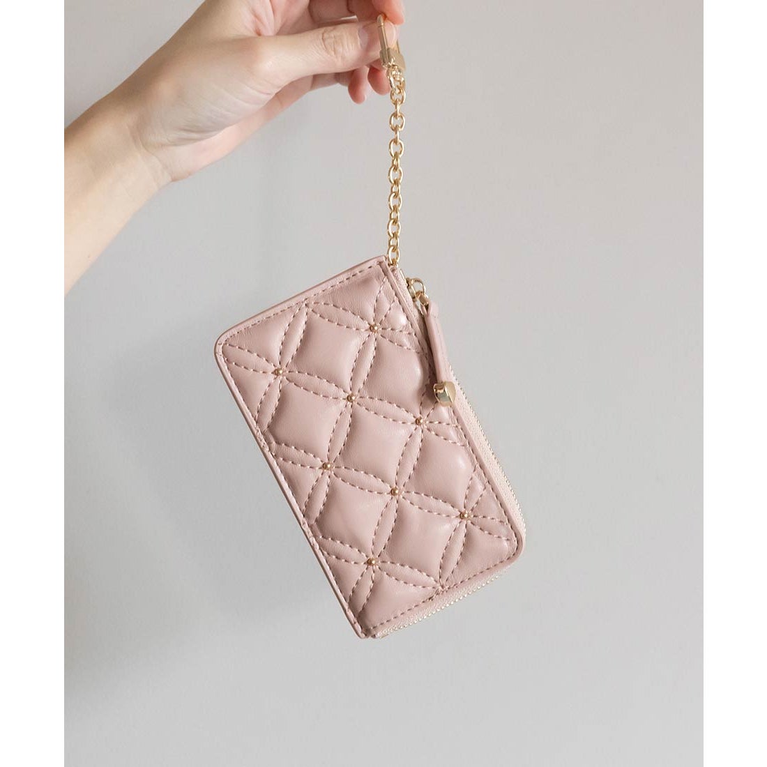 ランダ RANDA キルティングxスタッズ フラグメントケース （PINK 