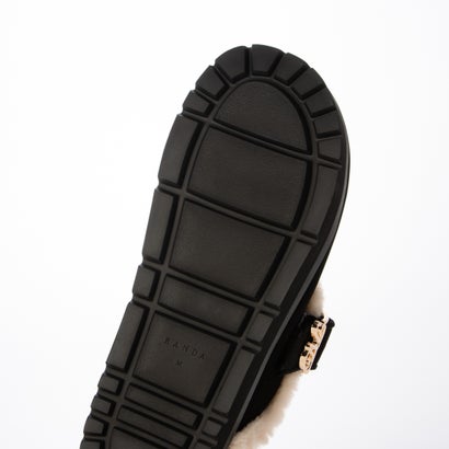 ファー×モノグラムバックルフラットサボシューズ （BLACK）｜詳細画像