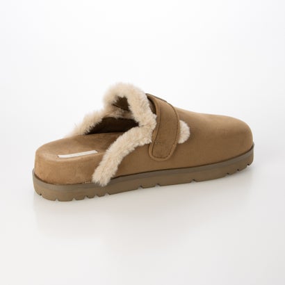ファー×モノグラムバックルフラットサボシューズ （BEIGE）｜詳細画像