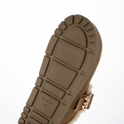 ファー×モノグラムバックルフラットサボシューズ （BEIGE）｜詳細画像