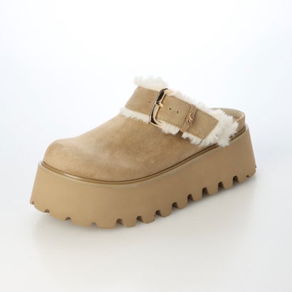 2WAY ゴールドバックルベルトファーサボシューズ （BEIGE）｜詳細画像
