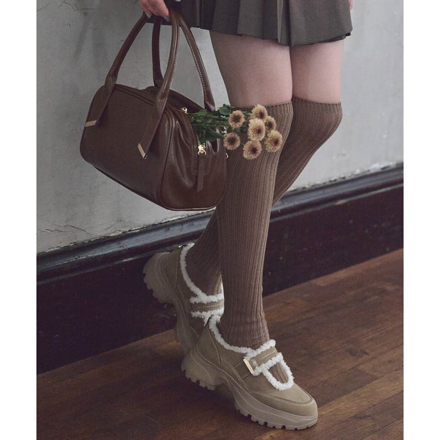 ボアデザインメリージェーンスニーカー （BEIGE）