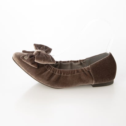 【A de Vivre】サステナブル ベロアリボンフラットパンプス （GREGE）｜詳細画像