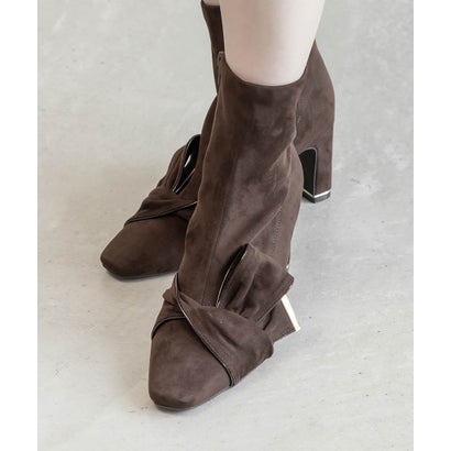 ワイドツイストリボンショートブーツ （BROWN）｜詳細画像