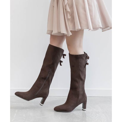 【Classical Ribbon Collection】2WAYバックリボンデザインロングブーツ （BROWN）｜詳細画像