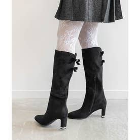 【Classical Ribbon Collection】2WAYバックリボンデザインロングブーツ （BLACK）
