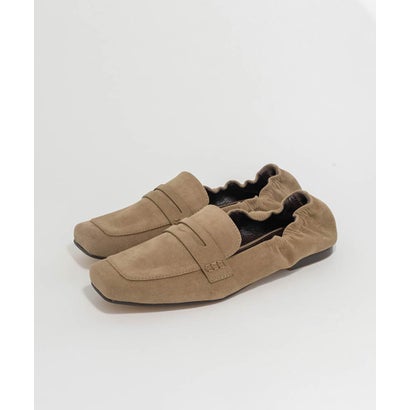 ギャザーデザインベーシックローファー （BEIGE）｜詳細画像