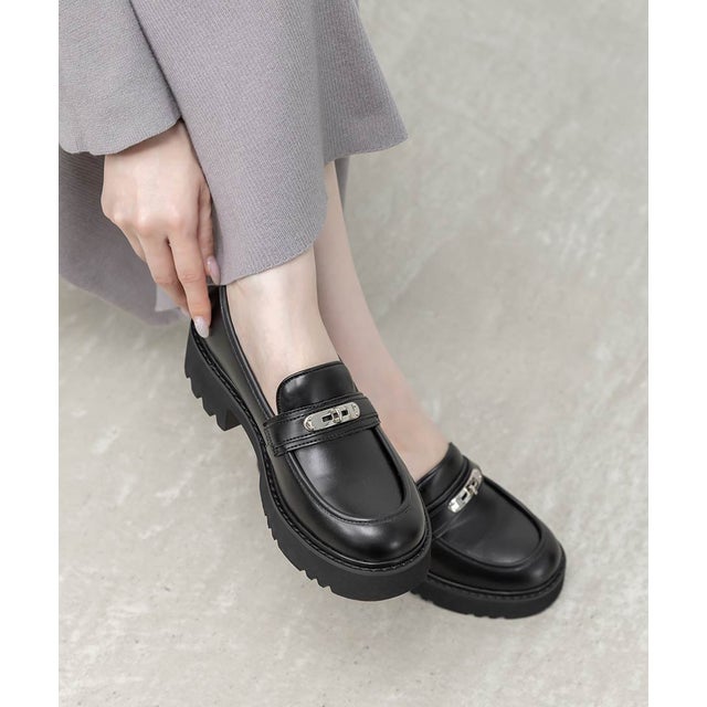 トラックソールマニッシュローファー （BLACK）