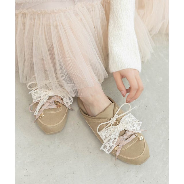 マルチWAY フラットミュールスニーカー （BEIGE）
