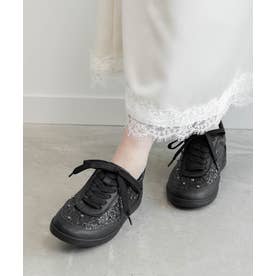 ビジュー×グリッタースニーカー （BLACK）