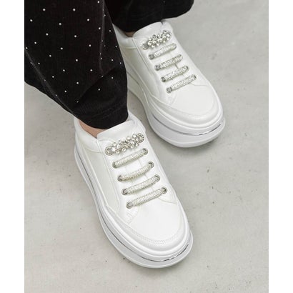 ランダ RANDA ビジューデザインプラットフォームスニーカー （WHITE）｜詳細画像