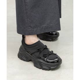 クロスリボンボリュームソールスニーカー （BLACK）