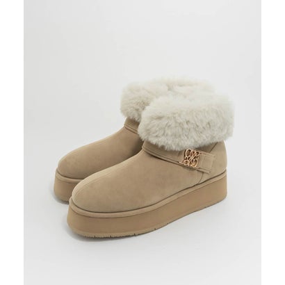 ランダ RANDA モノグラムベルトムートンショートブーツ （BEIGE）｜詳細画像