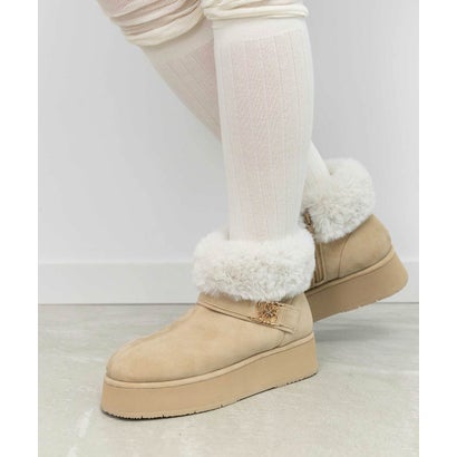 ランダ RANDA モノグラムベルトムートンショートブーツ （BEIGE）｜詳細画像