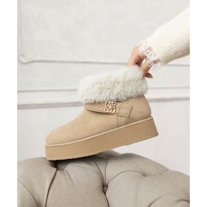 ランダ RANDA モノグラムベルトムートンショートブーツ （BEIGE）｜詳細画像