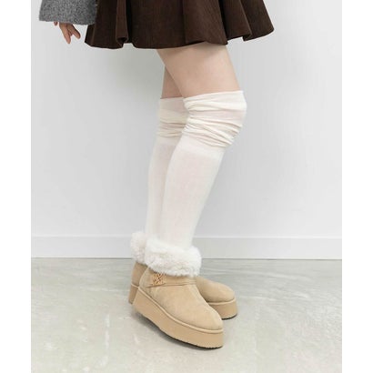 ランダ RANDA モノグラムベルトムートンショートブーツ （BEIGE）｜詳細画像