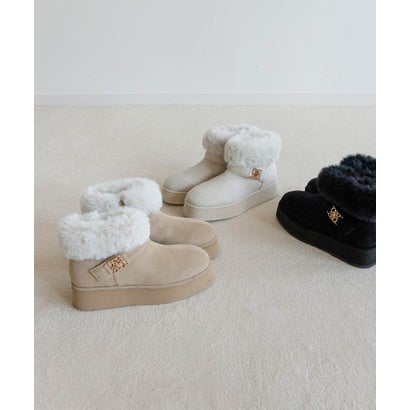 ランダ RANDA モノグラムベルトムートンショートブーツ （BEIGE）｜詳細画像