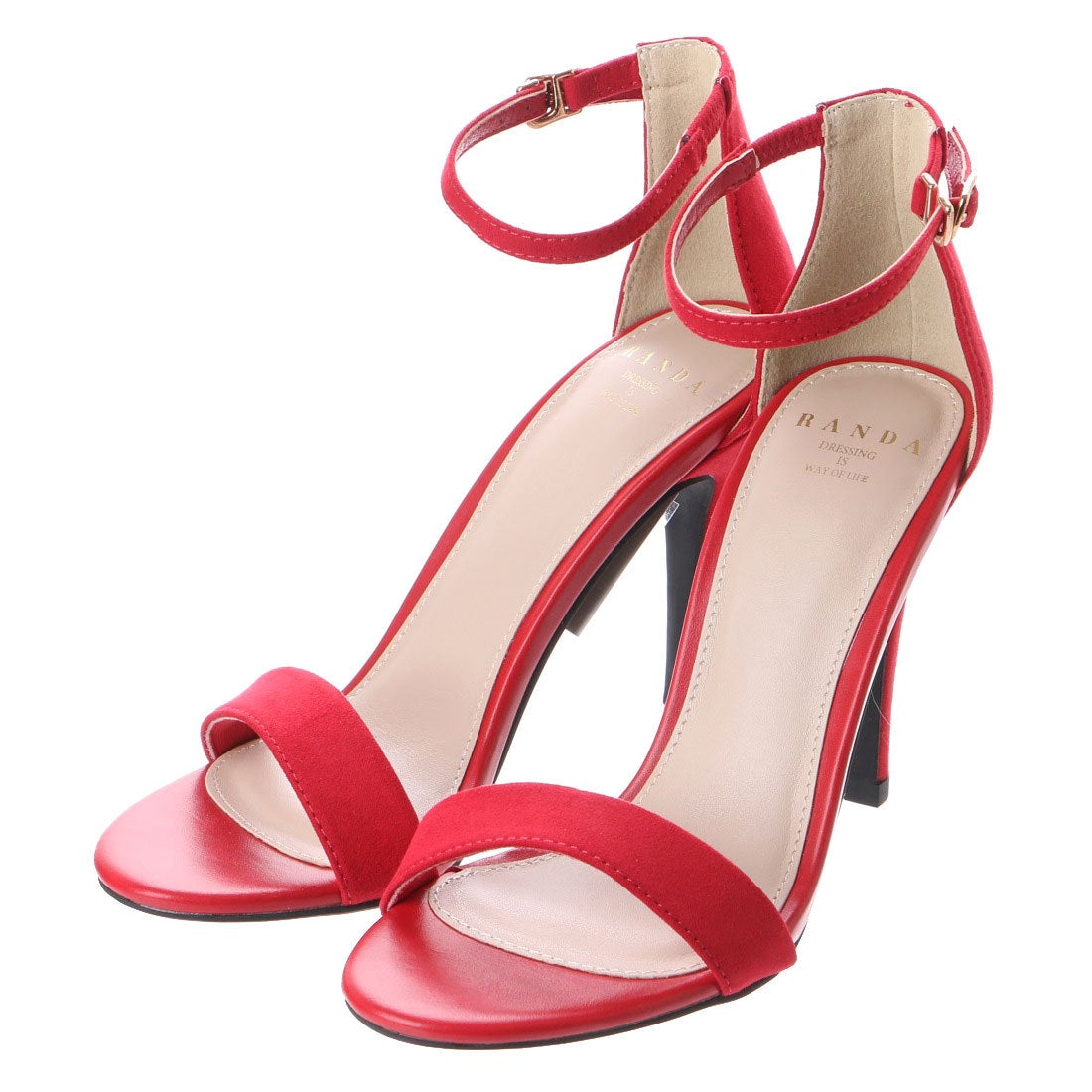 ランダ RANDA アンクルストラップハイヒールサンダル （RED） -靴 ...