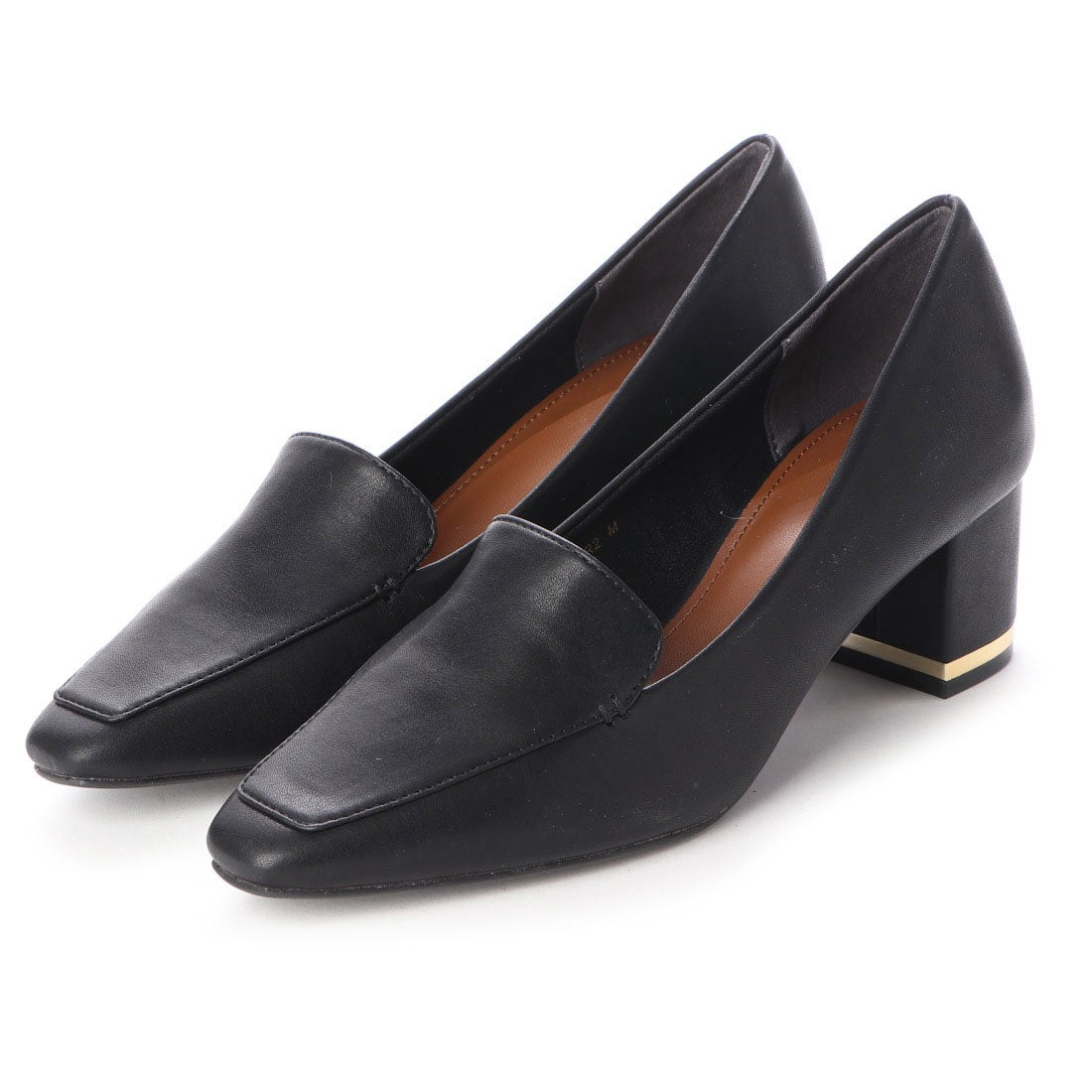 ランダ RANDA メタリックヒールローファーパンプス （BLACK） -靴 