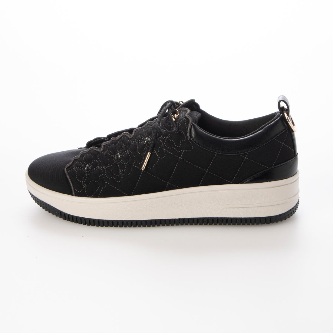 ランダ RANDA 【SUSTAINABLE】フラワーキルティングスニーカー （BLACK 